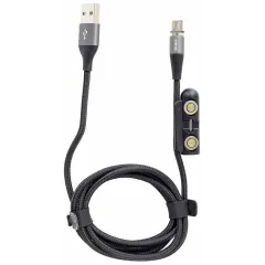Кабель USB 2.0 A вилка - 8pin/microUSB/Type C 1.2 м Olmio Магнитный