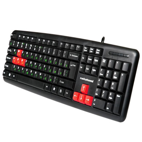 Клавиатура NAKATOMI KN-02U USB черный-красный
