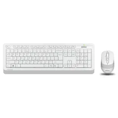 Клавиатура + Мышь A4 Fstyler FG1010 клав:белый/серый мышь:белый/серый USB Multimedia