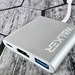 Коммутатор USB 2.0 WALKER WHUB-35 серебряный
