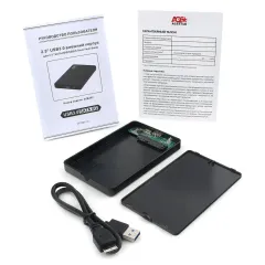 Внешний корпус AgeStar 3UB2P2 SATA III USB3.0 пластик черный 2.5
