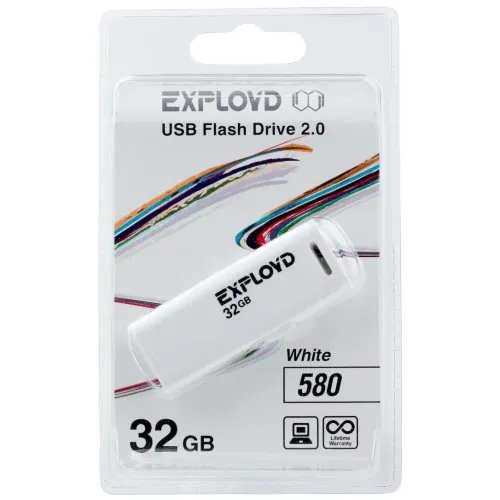 Карта USB2.0 32 GB EXPLOYD 580 белый