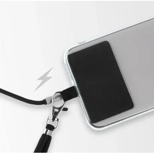 Шнурок для телефона Zibelino Square Badge черный