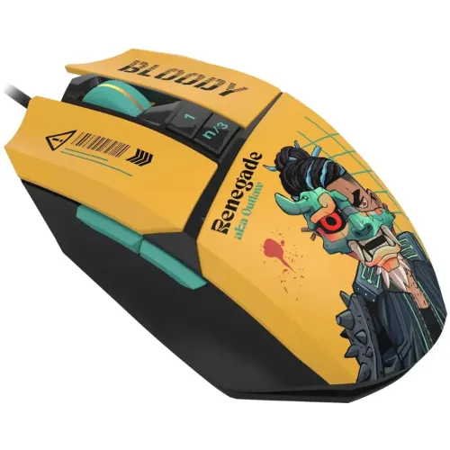 Мышь A4 Bloody W63 Max Renegade желтый/рисунок 