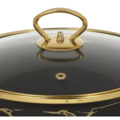 Кастрюля Daniks Черный мрамор, эмаль, индукция, 2.5 л (Y4-8967)(484347)