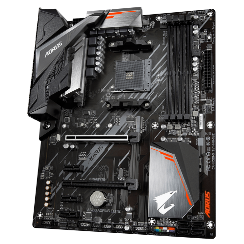 М/П SOC-AM4 Gigabyte A520 AORUS ELITE AMD A520 4xDDR4 ATX AC`97 8ch(7.1) GbLAN RAID+DV
