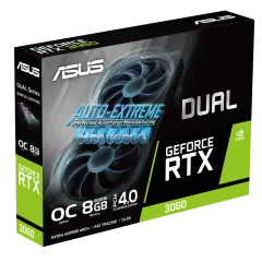 Видеокарта Asus PCI-E 4.0 DUAL-RTX3060-O8G NV RTX3060 8192Mb 128 GDDR6 1837/15000/HDMIx1/DPx3/HDCP R