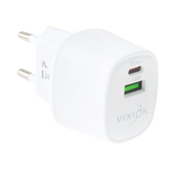 СЗУ Vixion H14 6.0A QC3.0 + USB-C PD 20W двухпортовое белое
