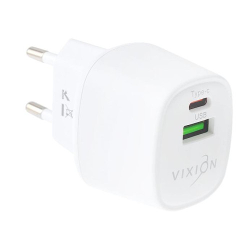 СЗУ Vixion H14 6.0A QC3.0 + USB-C PD 20W двухпортовое белое