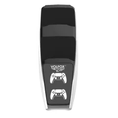 Зарядная док станция для геймпадов PS5 VOLFOX P5-100 DualSense, подсветка, белый/черный