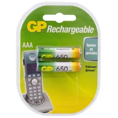 Аккумулятор GP 650 мАч (R03) 2 шт