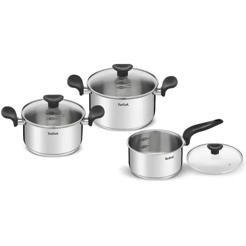 Набор посуды Tefal Primary, кастрюли, нерж., 6 пр. (E3086S74)