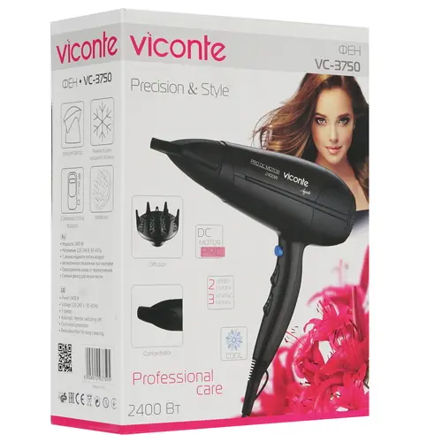 Фен VICONTE VC-3750 черный