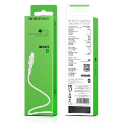 Кабель USB 2.0 A вилка - 8pin 1 м Borofone BX16 (White)