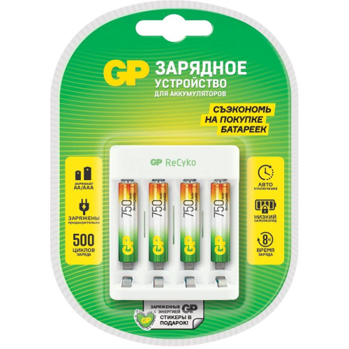 ЗУ д/аккум GP Е411/75AAAHCCS-2CR1 750mAh (4шт)