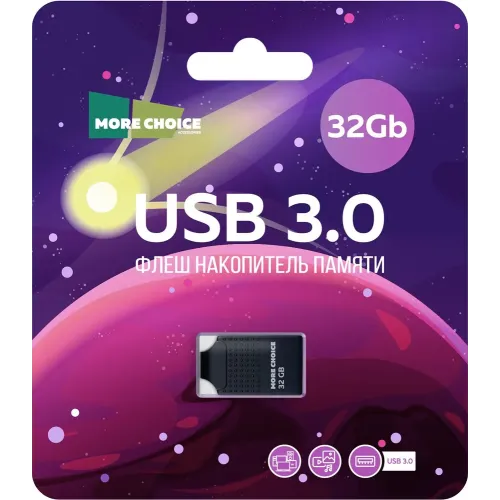 Карта USB3.0 32 GB More Choice Mini MF32-2m черный