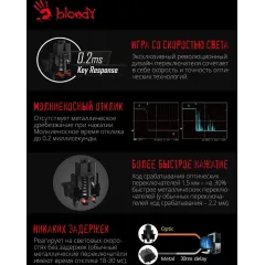 Клавиатура A4 Bloody B314 черный USB Multimedia for gamer LED