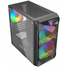 Корпус POWERCASE Mistral Micro A3B ARGB,Tempered Glass, 2x 140mm ARGB PWM+1x 120mm ARGB PWM, чёрный