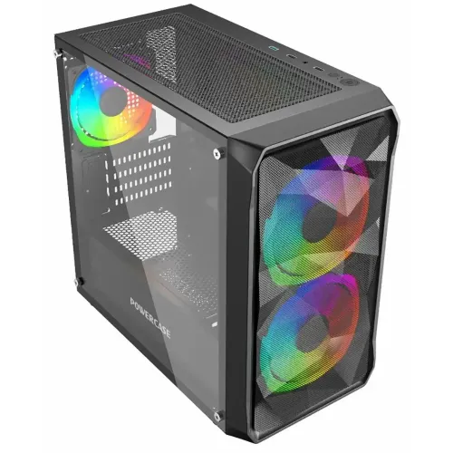 Корпус POWERCASE Mistral Micro A3B ARGB,Tempered Glass, 2x 140mm ARGB PWM+1x 120mm ARGB PWM, чёрный