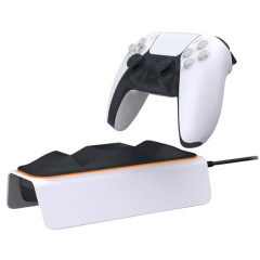 Зарядная док станция для геймпадов PS5 DOBE DualSense, подсветка, белый