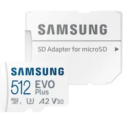 Карта micro-SD 512 GB SAMSUNG EVO PLUS Class10 UHS-I U3 (MB-MC512KA/EU)