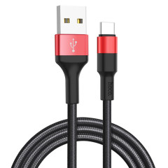 Кабель USB 2.0 A вилка - Type C 1 м HOCO X26 Xpress черно-красный