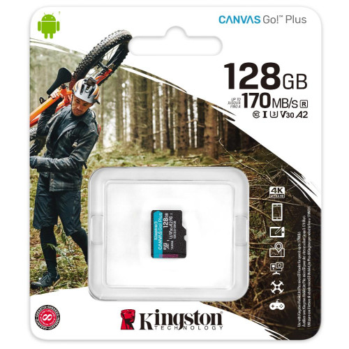 Карта micro-SD 128GB Kingston SDCG3/128GBSP Canvas Go! Plus Class10