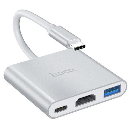 Коммутатор USB 3.0 HB14 Type-C на USB 3.0/HDMI/PD HOCO  
