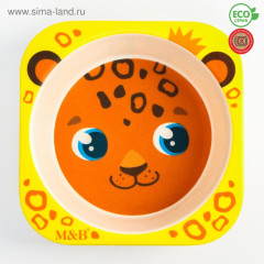 Тарелка детская из бамбука NN «Малышня», 14х14х4 см, микс (5083888)