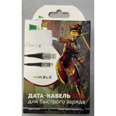 Кабель USB 3.0 A вилка - Type C 1 м More choice K41Sa (Silver Black)