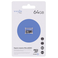 Карта micro-SD 64 GB Vixion Class10 PRO