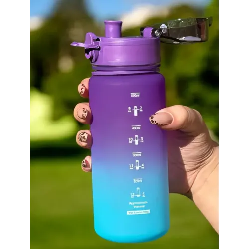 Бутылка для воды спортивная COSMO, голубо-фиолетовая, 500 мл.