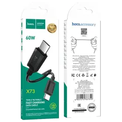 Кабель USB 3.0 Type C - Type C 1 м Hoco X73 черный