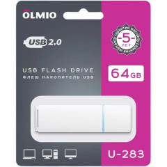 Карта USB2.0 64 GB OLMIO U-283 белый