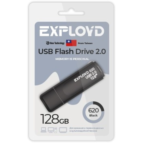 Карта USB2.0 128 GB EXPLOYD 620 черный