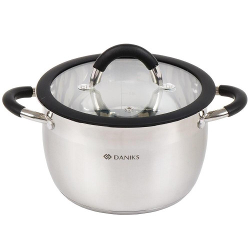 Кастрюля Daniks Орландо, нерж., индукция, 3,7 л. (GS-01435-20CA)
