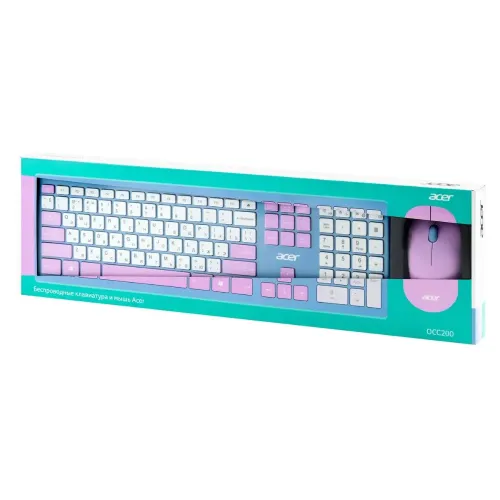 Клавиатура + Мышь Acer OCC200 фиолетовый/зеленый