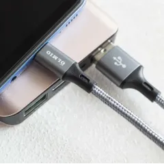 Кабель USB 2.0 A вилка - Type C 1.2 м Olmio 2.1А Basic текстильный серый