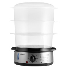 Пароварка CENTEK CT-1457, 9 л., серебро/черный