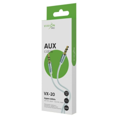 Кабель Jack вилка - Jack вилка 1 м Vixion VX-20 1m PRO силиконовый белый