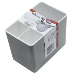 Подставка для столовых приборов DOMOZON ПП-2010, пластик, серо-белая