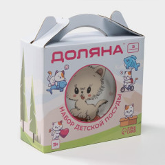 Набор столовый детский ДОЛЯНА «Котёнок на скейте», керамика, 3 пр.(10473072)