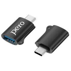Адаптер USB 2.0 A вилка -  Type-C Pero AD02 OTG черный (*3)