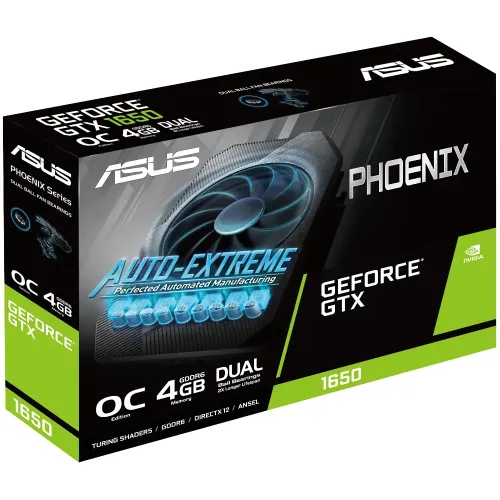 Видеокарта Asus PCI-E PH-GTX1650-O4GD6 NV GTX1650 4096Mb 128b GDDR6 1410/12000 DVIx1/HDMIx1/DPx1/HDC
