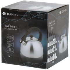 Чайник со свистком Daniks MSY-066, индукция, нерж., 3 л.(308666)