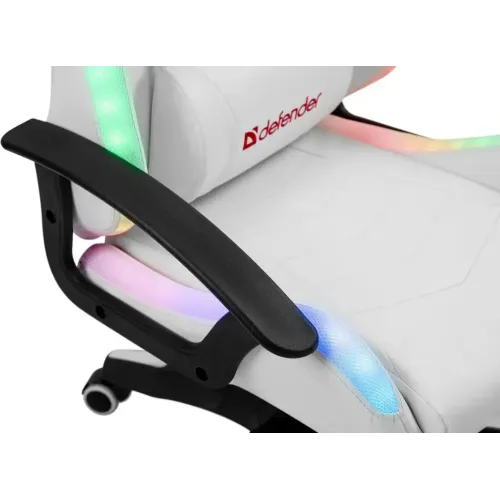 Кресло игровое Defender FACTOR X RGB экокожа белый