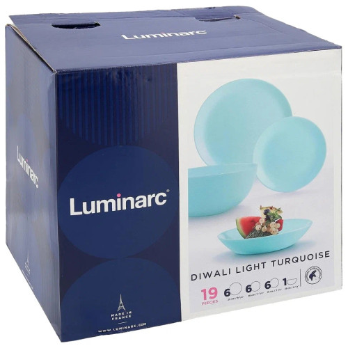 Набор столовый LUMINARC Diwali Light Turquoise, 19 пр. (P2947)