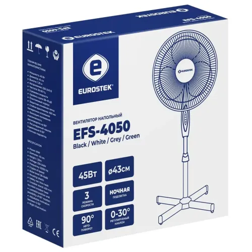 Вентилятор напольный Eurostek EFS-4050 White