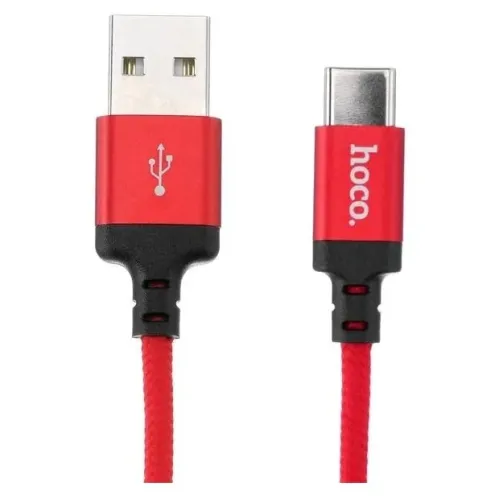 Кабель USB 2.0 A вилка - Type C 1 м HOCO X14 Red Black