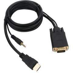 Кабель HDMI - VGA + 3.5Jack 1.8м черный (A-HDMI-VGA-03-6)